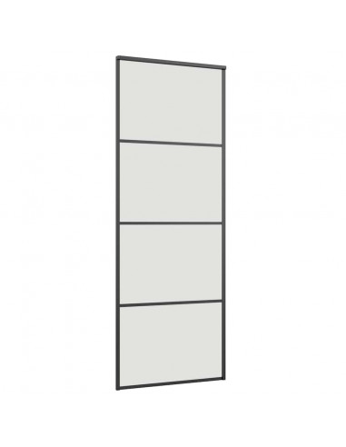 Porta Scorrevole con Ferramenta Nera 76x205 cm in Vetro ESG