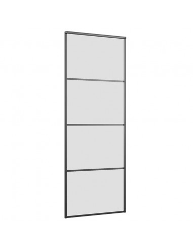 Porta Scorrevole con Ferramenta Nera 76x205 cm in Vetro ESG