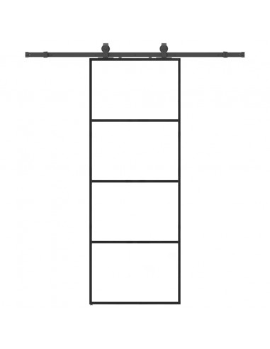 Porta Scorrevole con Ferramenta Nera 76x205 cm in Vetro ESG