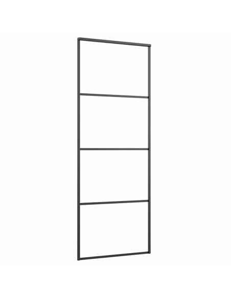 Porta Scorrevole con Ferramenta Nera 76x205 cm in Vetro ESG