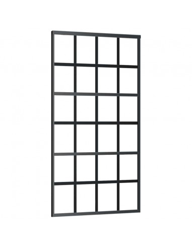 Porta Scorrevole con Ferramenta Nera 102x205 cm in Vetro ESG