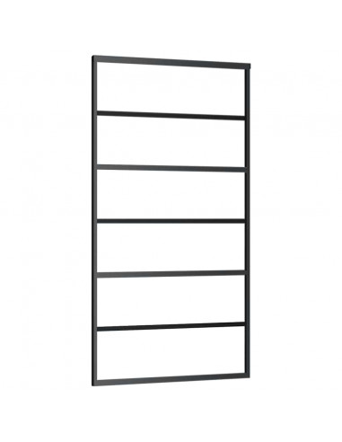 Porta Scorrevole con Ferramenta Nera 102x205 cm in Vetro ESG