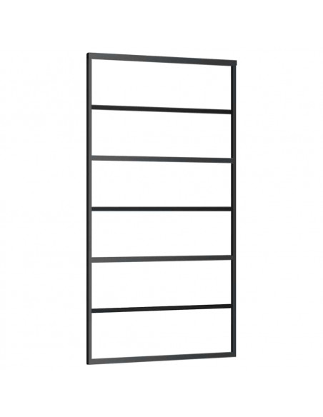 Porta Scorrevole con Ferramenta Nera 102x205 cm in Vetro ESG