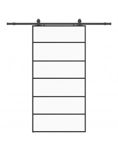 Porta Scorrevole con Ferramenta Nera 102x205 cm in Vetro ESG 2