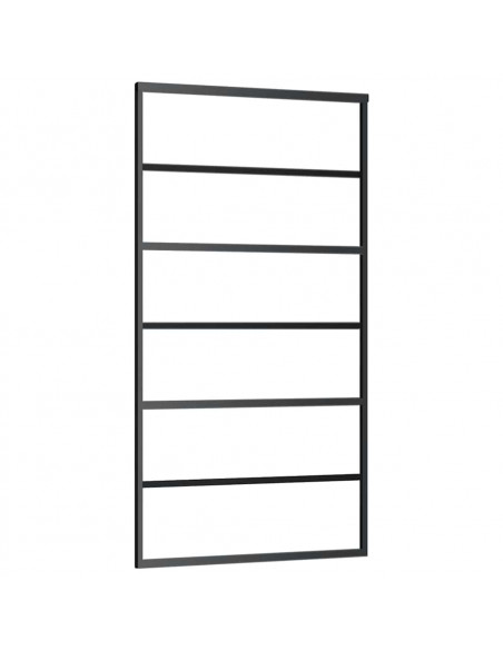 Porta Scorrevole con Ferramenta Nera 102x205 cm in Vetro ESG