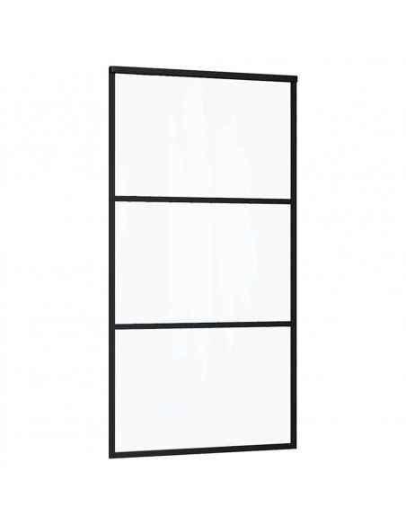 Porta Scorrevole con Ferramenta Nera 102x205 cm in Vetro ESG