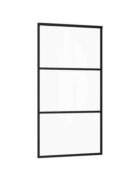 Porta Scorrevole con Ferramenta Nera 102x205 cm in Vetro ESG