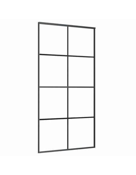 Porta Scorrevole con Ferramenta Nera 102,5x205 cm in Vetro ESG