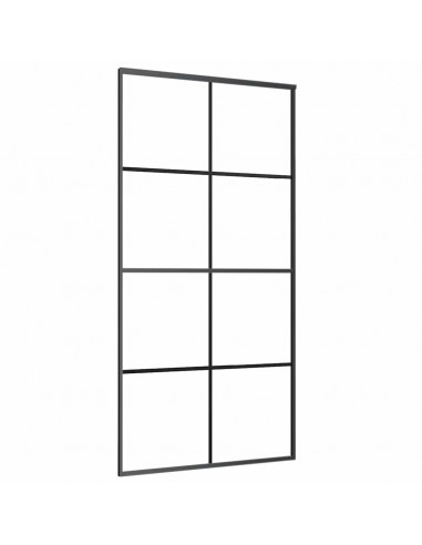 Porta Scorrevole con Ferramenta Nera 102,5x205 cm in Vetro ESG