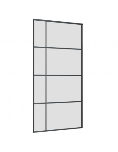 Porta Scorrevole con Ferramenta Nera 102,5x205 cm in Vetro ESG