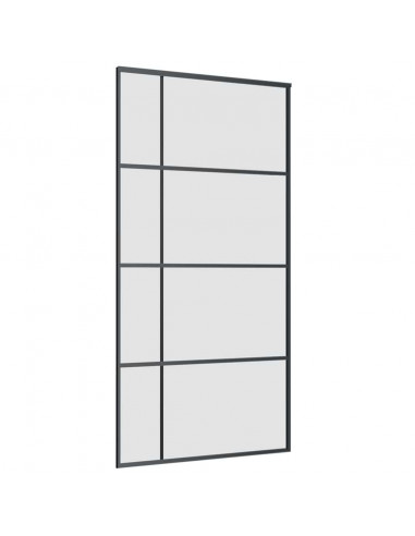 Porta Scorrevole con Ferramenta Nera 102,5x205 cm in Vetro ESG