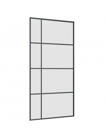 Porta Scorrevole con Ferramenta Nera 102,5x205 cm in Vetro ESG