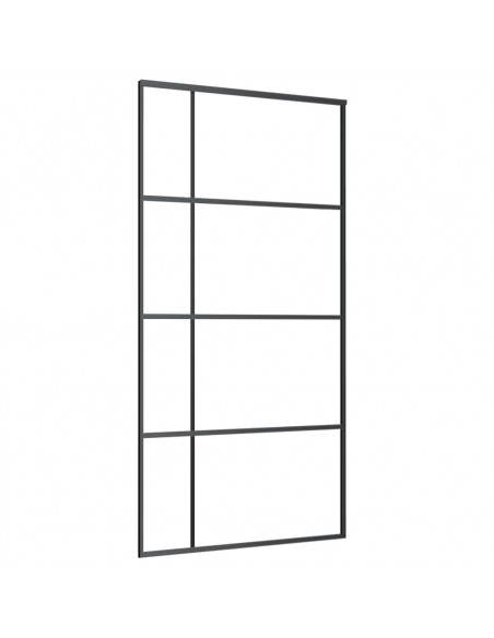 Porta Scorrevole con Ferramenta Nera 102,5x205 cm in Vetro ESG