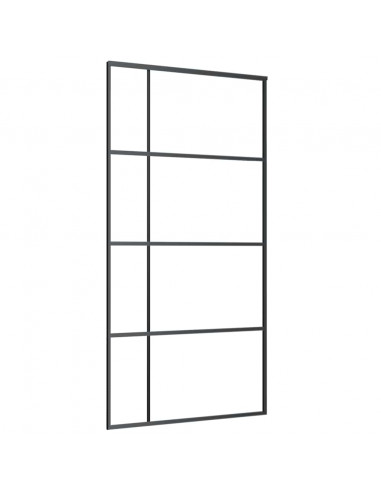 Porta Scorrevole con Ferramenta Nera 102,5x205 cm in Vetro ESG