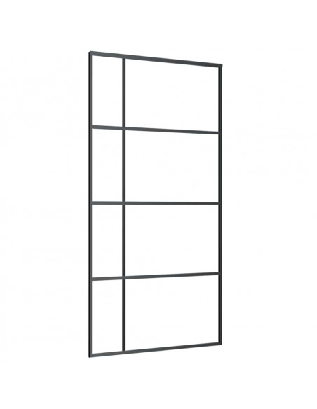 Porta Scorrevole con Ferramenta Nera 102,5x205 cm in Vetro ESG