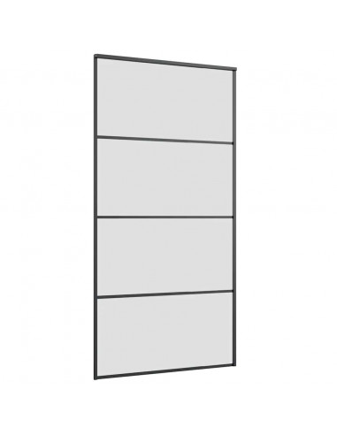 Porta Scorrevole con Ferramenta Nera 102,5x205 cm in Vetro ESG