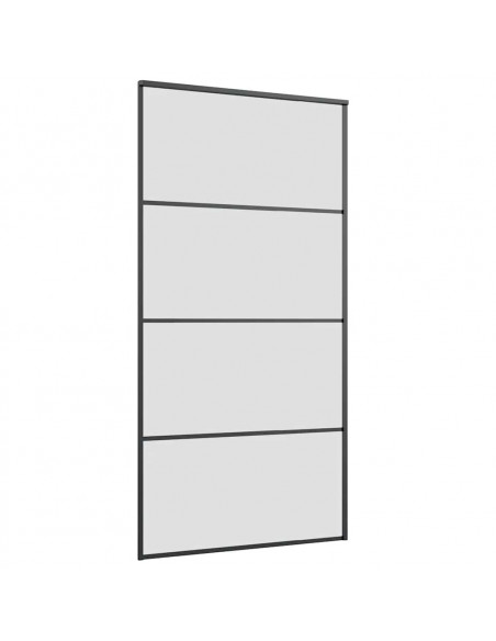 Porta Scorrevole con Ferramenta Nera 102,5x205 cm in Vetro ESG
