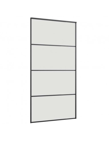 Porta Scorrevole con Ferramenta Nera 102,5x205 cm in Vetro ESG
