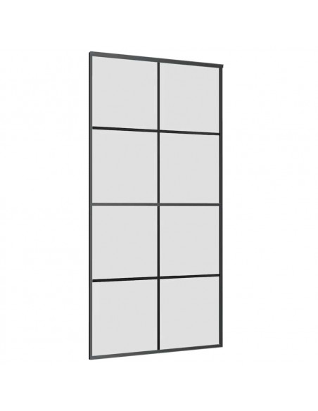 Porta Scorrevole con Ferramenta Nera 102,5x205 cm in Vetro ESG