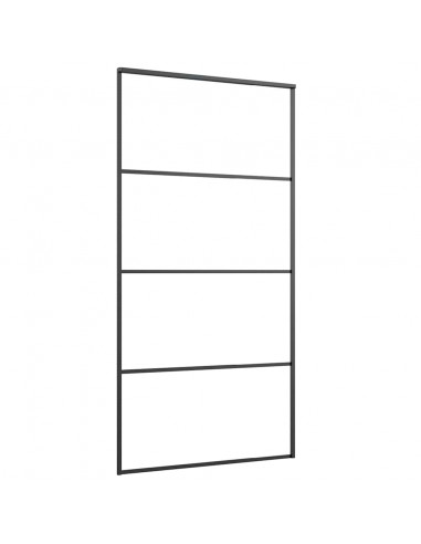 Porta Scorrevole con Ferramenta Nera 102,5x205 cm in Vetro ESG
