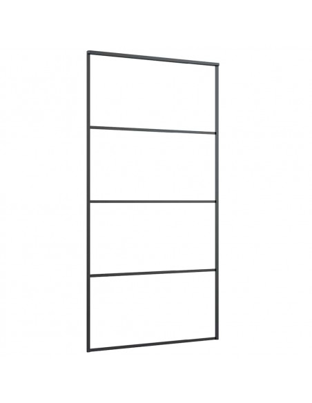 Porta Scorrevole con Ferramenta Nera 102,5x205 cm in Vetro ESG