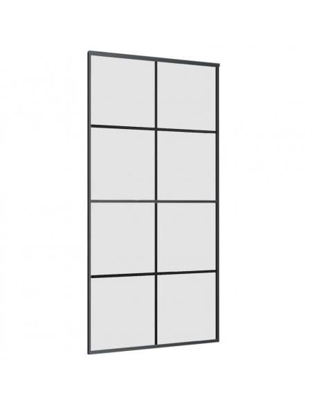 Porta Scorrevole con Ferramenta Nera 102,5x205 cm in Vetro ESG