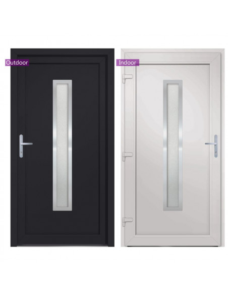 Porta Ingresso Antracite 98x208 cm in PVC