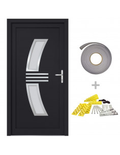 Porta Ingresso Antracite 98x200 cm in PVC 2