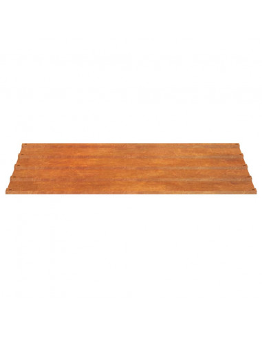 Pannelli per Tetti 12 pz Ruggine 60x44 cm in Acciaio Corten