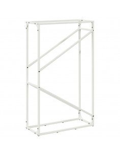 Rastrelliera per Legna da Ardere Bianca 60x25x100 cm 2