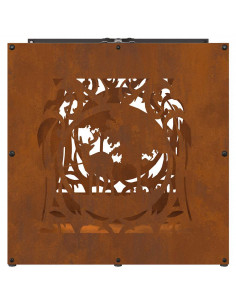 Rastrelliera per Legna da Ardere 40x40x40 cm in Acciaio Corten 2