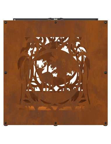 Rastrelliera per Legna da Ardere 40x40x40 cm in Acciaio Corten