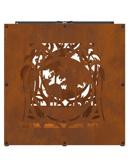 Rastrelliera per Legna da Ardere 40x40x40 cm in Acciaio Corten