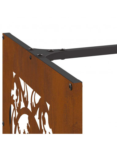 Rastrelliera per Legna da Ardere 40x40x40 cm in Acciaio Corten