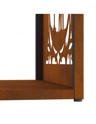 Rastrelliera per Legna da Ardere 40x40x40 cm in Acciaio Corten