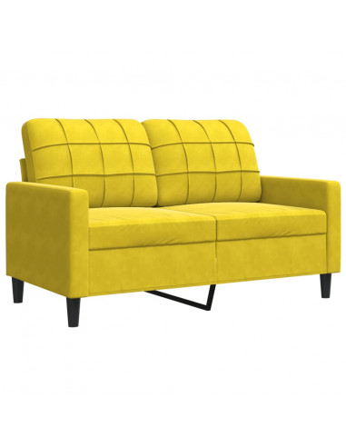 Set di Divani 3 pz con Cuscini giallo in Velluto