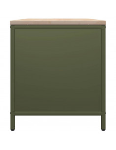 Rastrelliera Legna da Ardere con Piano Verde Oliva 100x40x60 cm 2