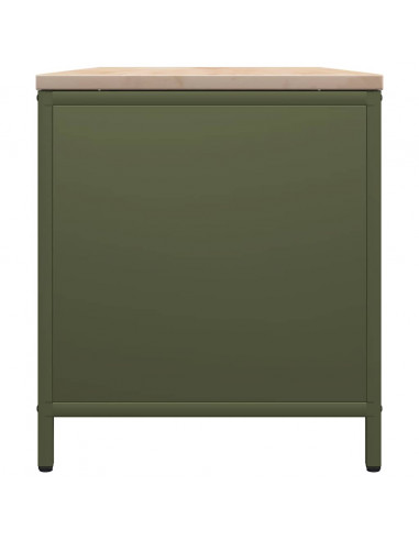 Rastrelliera Legna da Ardere con Piano Verde Oliva 100x40x60 cm