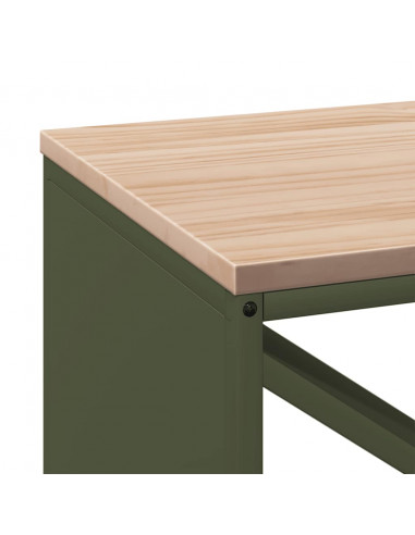 Rastrelliera Legna da Ardere con Piano Verde Oliva 100x40x60 cm