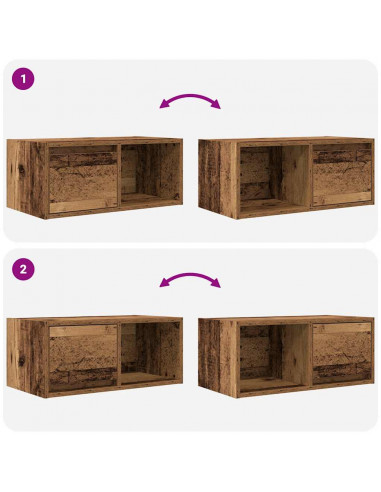 Mobile Porta TV Legno Antico 60x31x25,5 cm Legno Multistrato