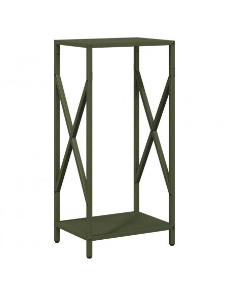 Rastrelliera per Legna da Ardere Verde Oliva 34x25x70 cm