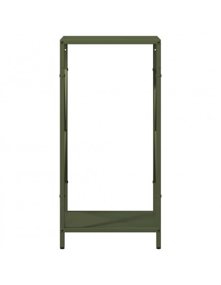 Rastrelliera per Legna da Ardere Verde Oliva 34x25x70 cm
