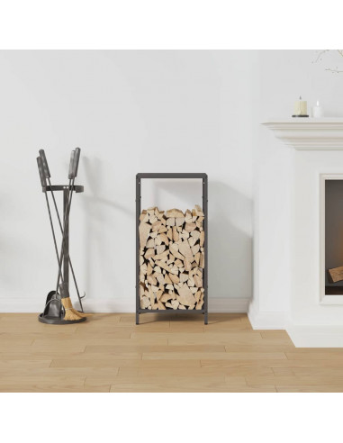 Rastrelliera per Legna da Ardere Nera 34x25x70 cm