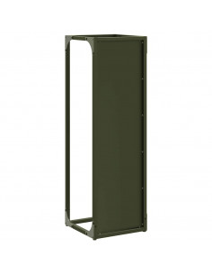 Rastrelliera per Legna da Ardere Verde Oliva 25x25x80 cm 2