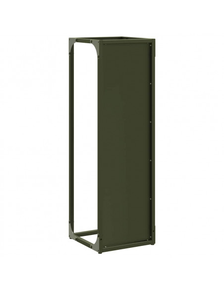 Rastrelliera per Legna da Ardere Verde Oliva 25x25x80 cm