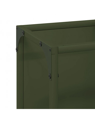 Rastrelliera per Legna da Ardere Verde Oliva 25x25x80 cm