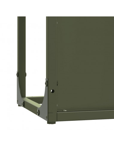 Rastrelliera per Legna da Ardere Verde Oliva 25x25x80 cm