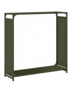 Rastrelliera per Legna da Ardere Verde Oliva 90x28x90 cm 2
