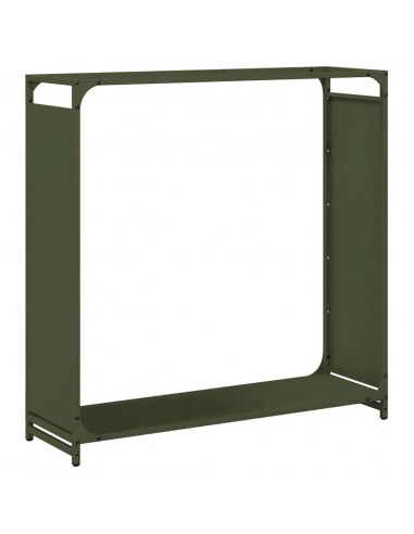 Rastrelliera per Legna da Ardere Verde Oliva 90x28x90 cm