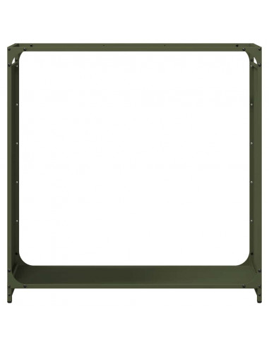 Rastrelliera per Legna da Ardere Verde Oliva 90x28x90 cm